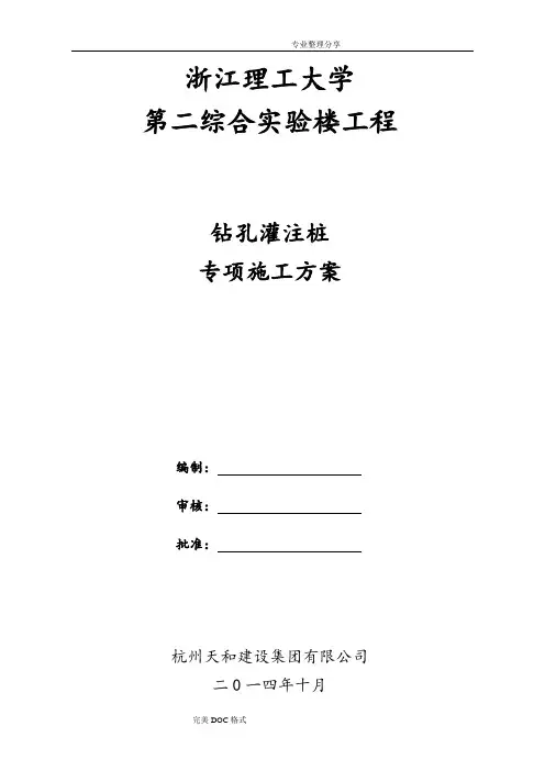 钻孔灌注桩方案说明