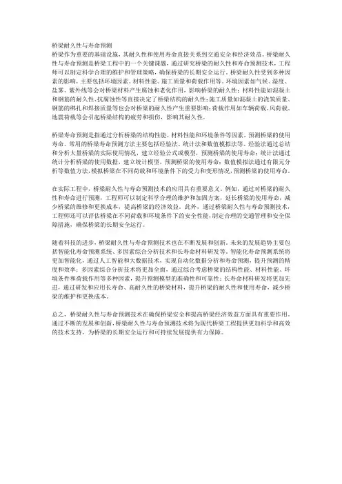 桥梁耐久性与寿命预测