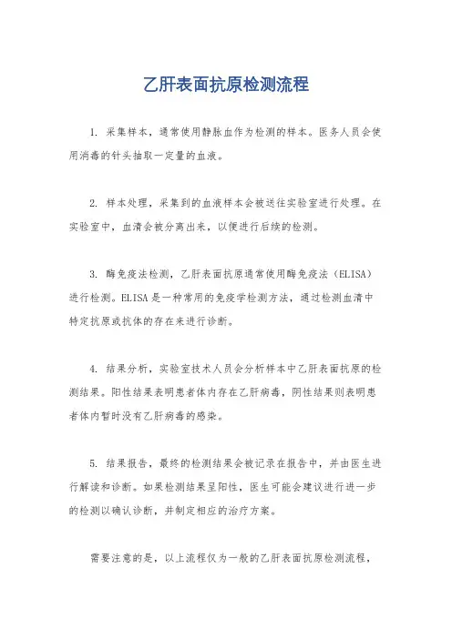 乙肝表面抗原检测流程