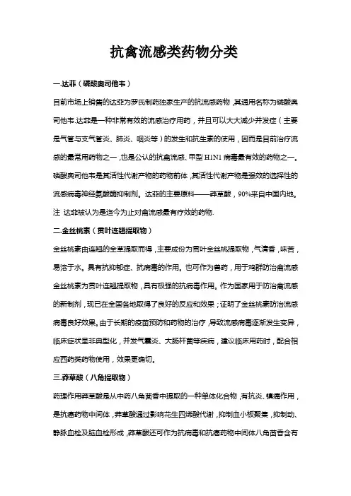 抗禽流感药物