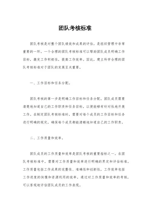 团队考核标准