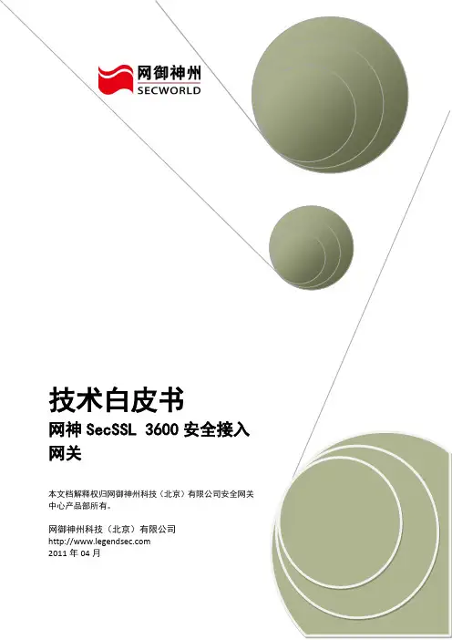 网神SecSSL 3600安全接入网关技术白皮书[V6.4.1]