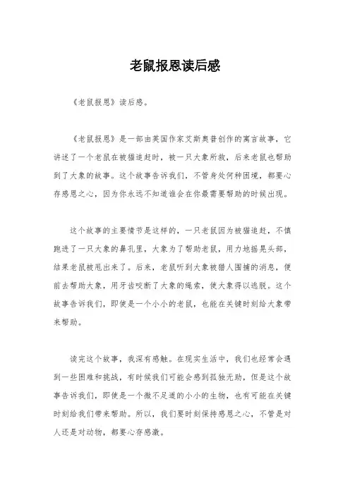 老鼠报恩读后感