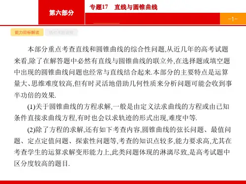 志鸿优化设计2015高考数学二轮总复习专项能力训练专题17直线与圆锥曲线