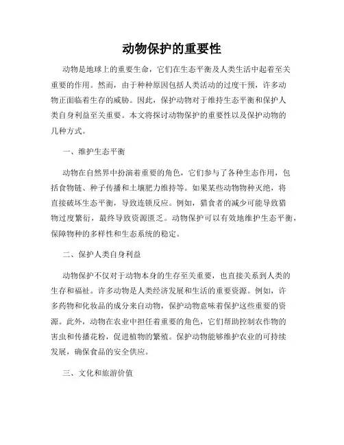 动物保护的重要性
