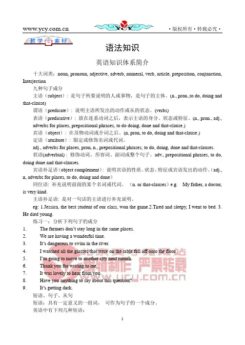 英语知识体系简介