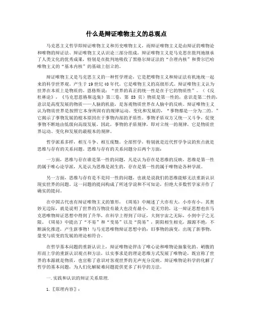 什么是辩证唯物主义的总观点