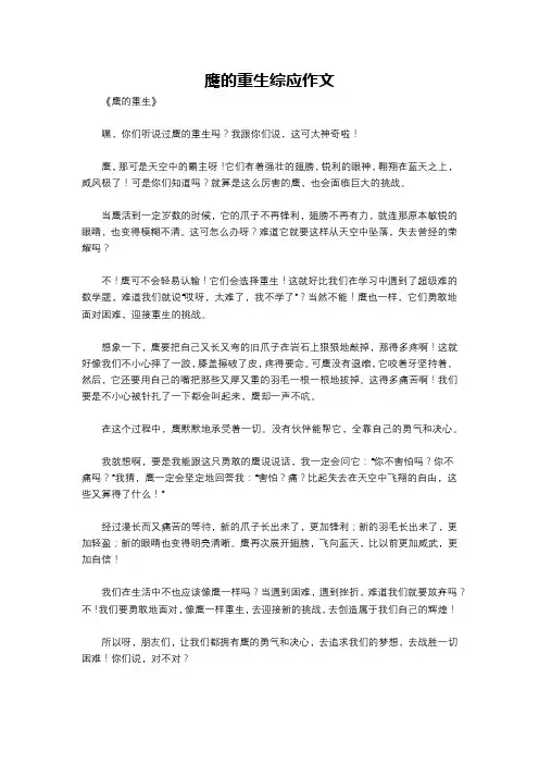 鹰的重生综应作文