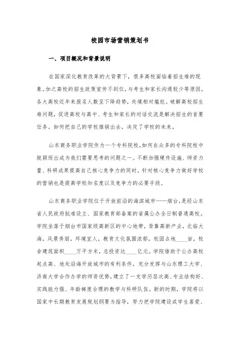 校园市场营销策划书（2篇）