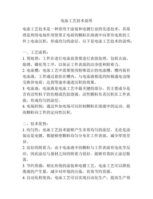 电泳工艺技术说明