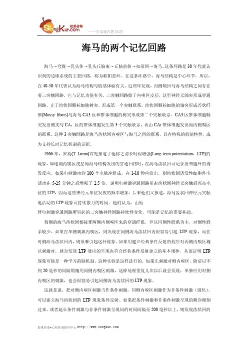 海马的两个记忆回路