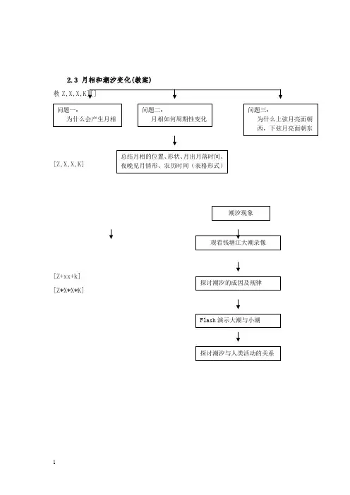2019-2020年新人教版高中地理选修一2.3《月相和潮汐变化》教案.doc