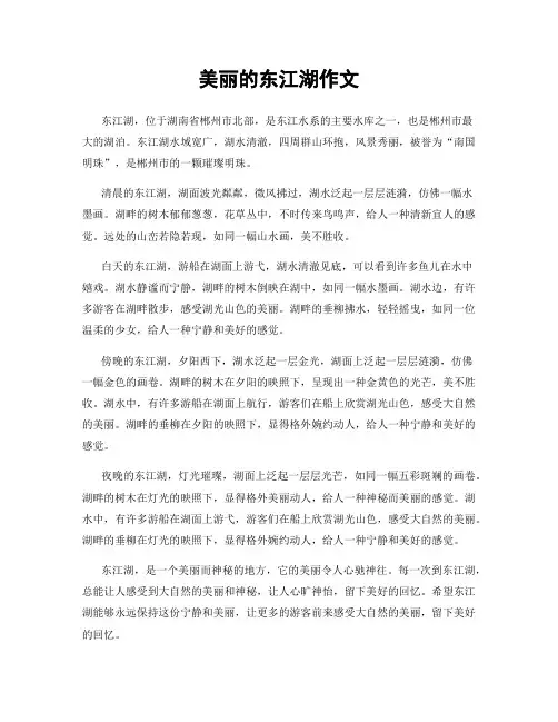 美丽的东江湖作文