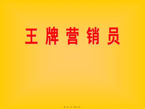 王牌营销员--王牌营销员的九项修炼(PPT 101页)
