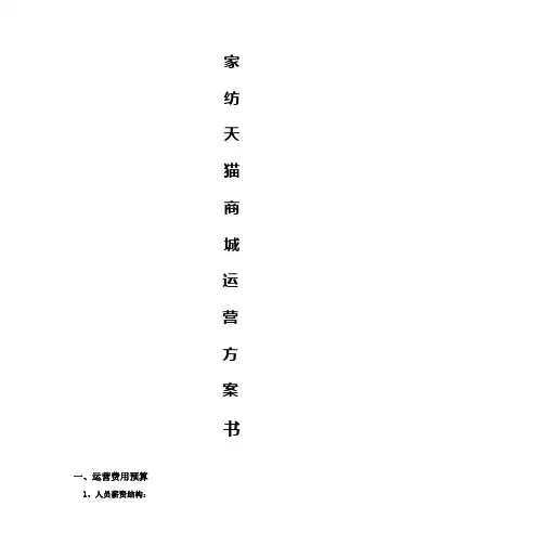 天猫商城运营方案书
