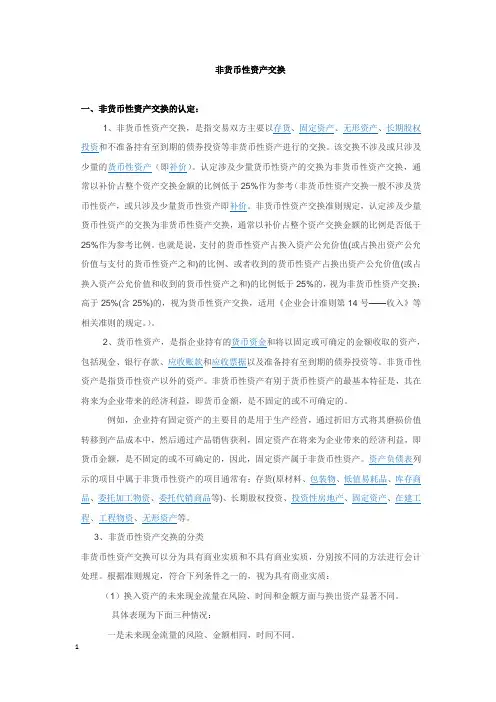 非货币性资产交换