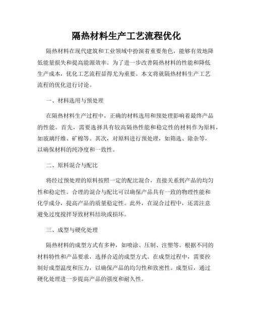 隔热材料生产工艺流程优化