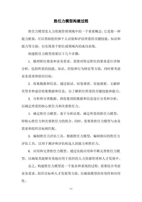 胜任力模型构建过程