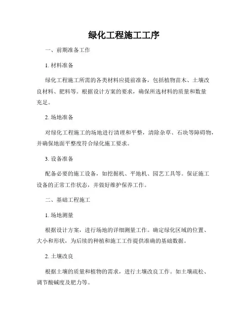 绿化工程施工工序