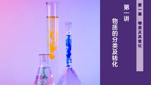 2025届高三化学一轮复习第1讲：物质的分类及转化