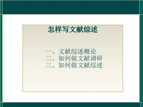 怎样写文献综述PPT课件