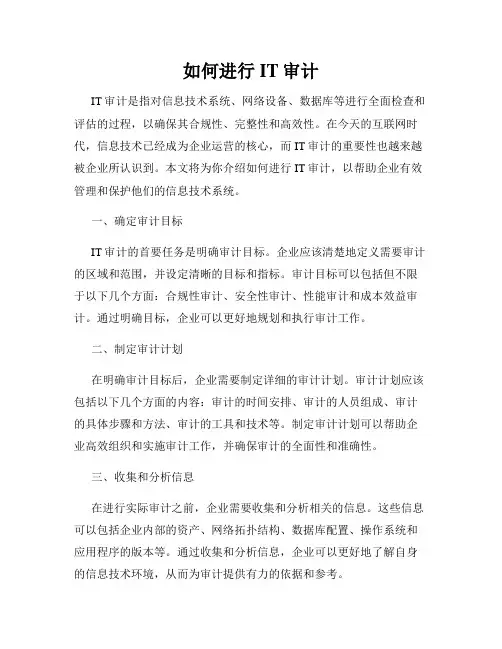 如何进行IT审计