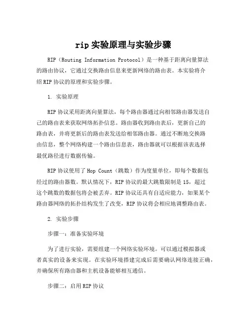 rip实验原理与实验步骤