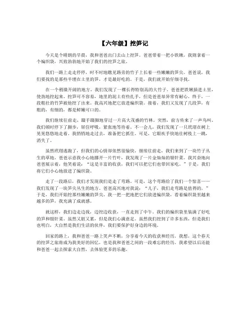 【六年级】挖笋记