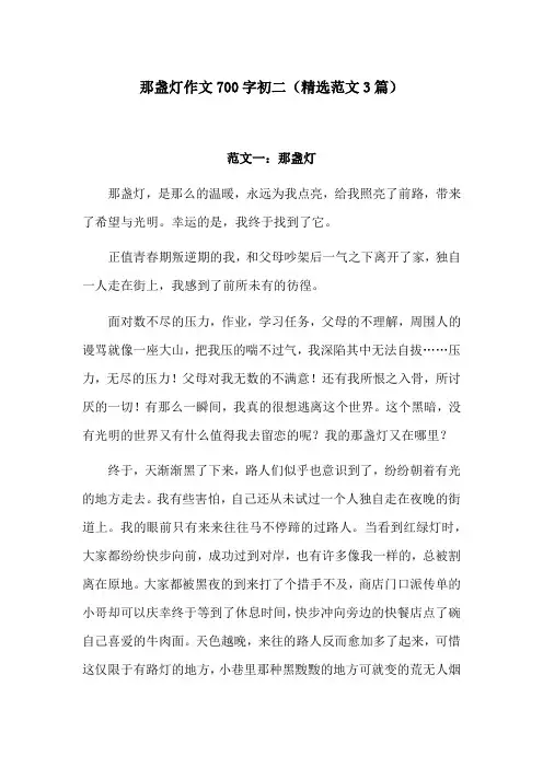 那盏灯作文700字初二