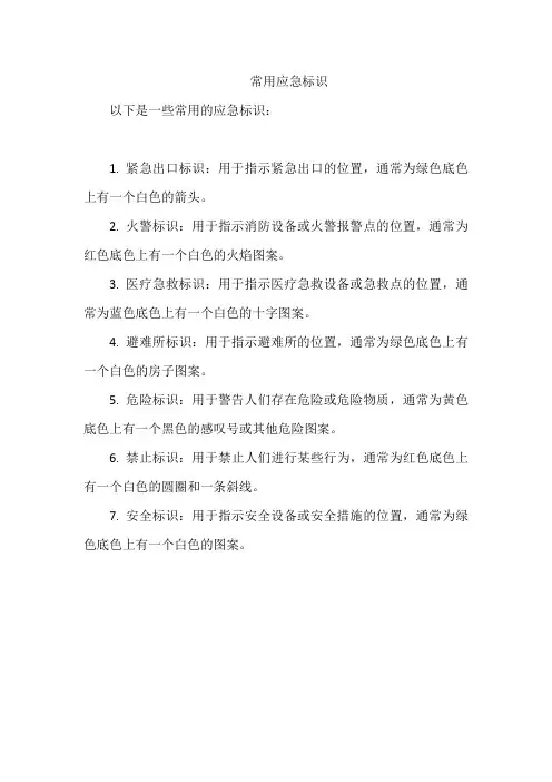 常用应急标识