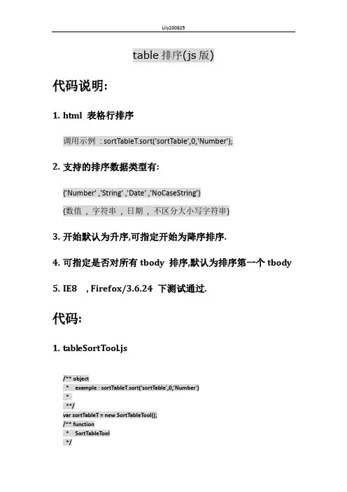 table排序(js版)
