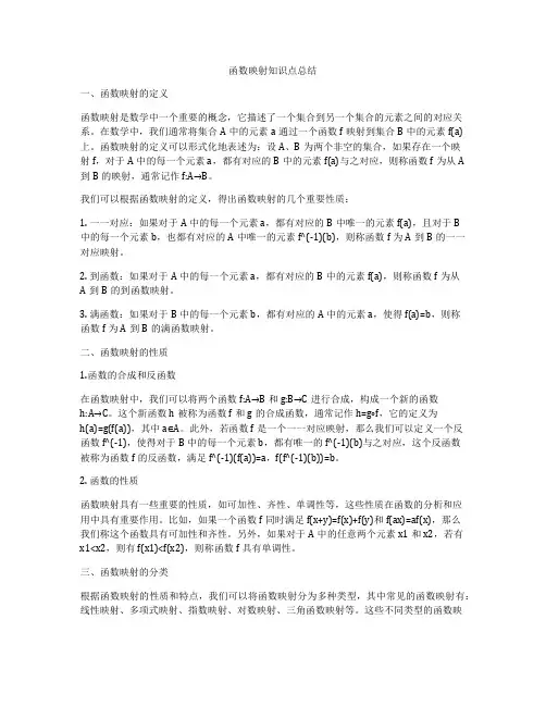 函数映射知识点总结