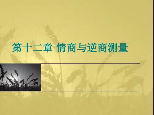第十二章情商与逆商测量PPT课件