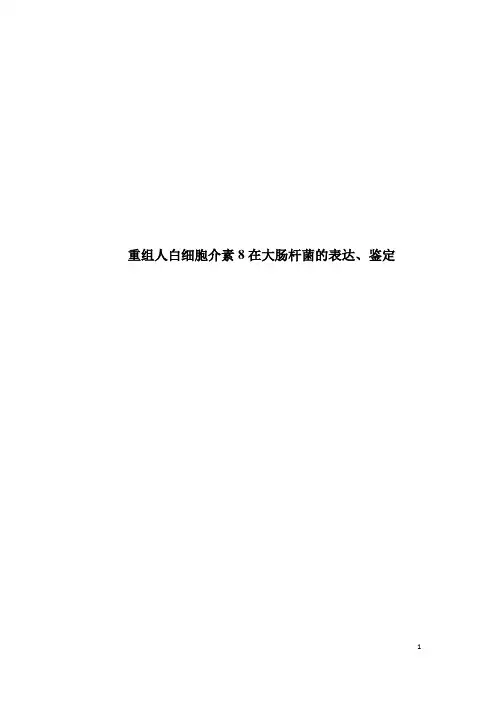 重组人白细胞介素8在大肠杆菌的表达、鉴定
