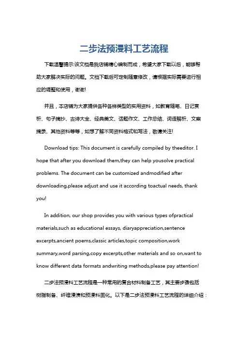 二步法预浸料工艺流程