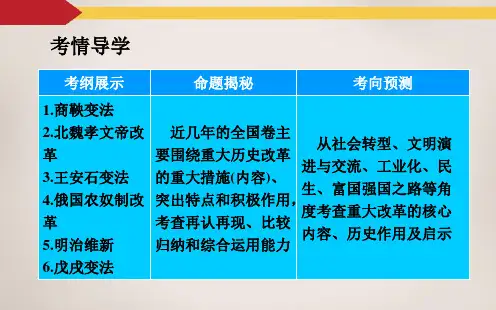 轮复习人教版古代最中国的重大改革课件38张课件