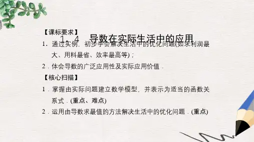 苏教版选修2-2高中数学1.4《导数在实际生活中的应用》ppt课件