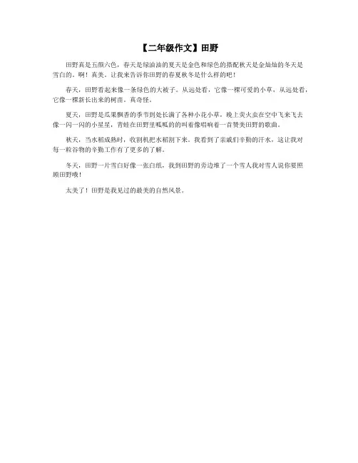 【二年级作文】田野