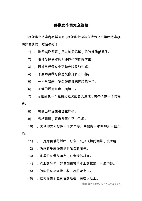好像这个词怎么造句
