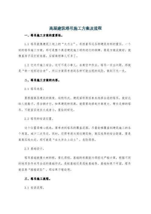 高屋建筑塔吊施工方案及流程