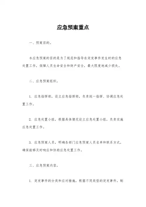 应急预案重点