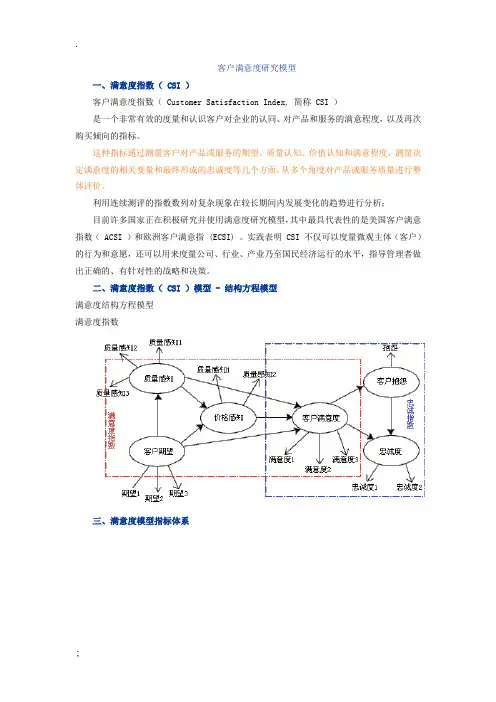 客户满意度研究模型