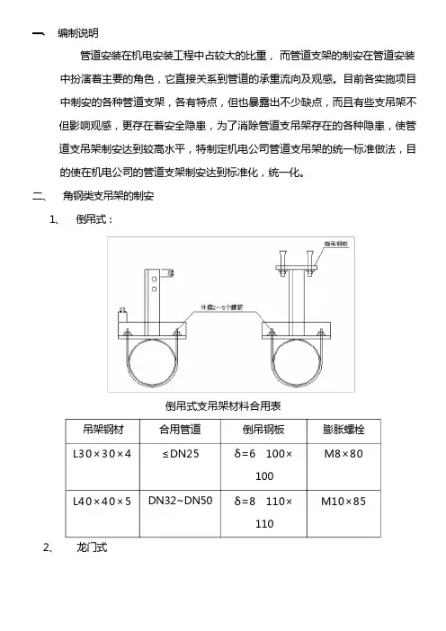 管道支架制作安装标准规范标准