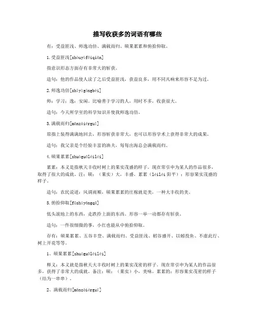 描写收获多的词语有哪些