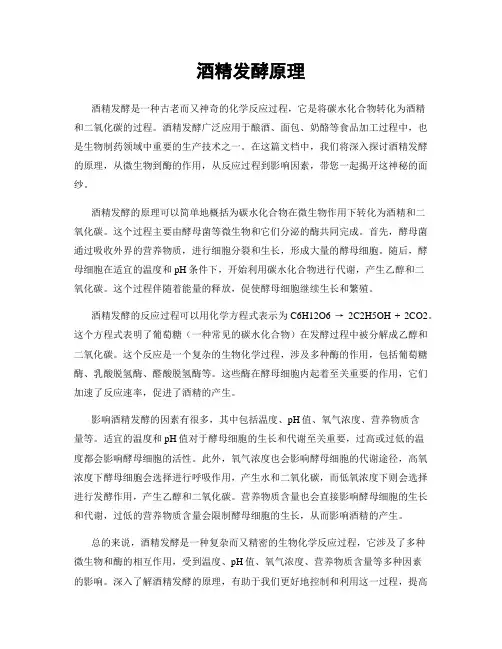 酒精发酵原理