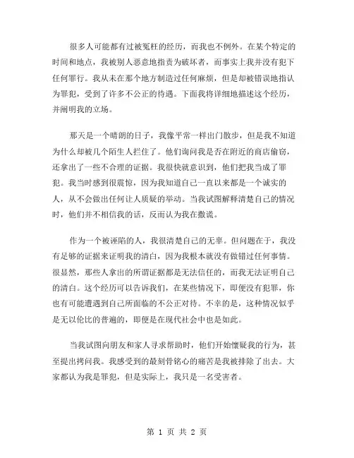 他冤枉了我作文范文