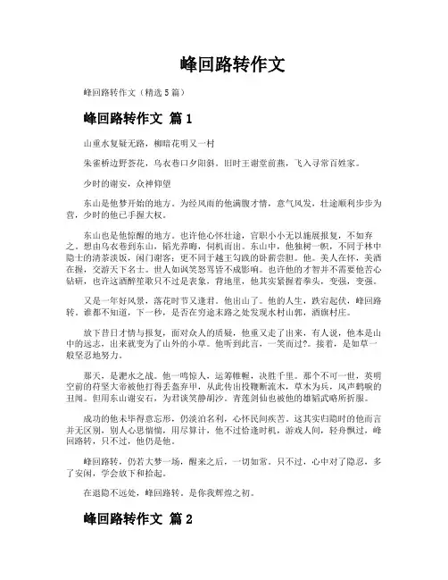 峰回路转作文