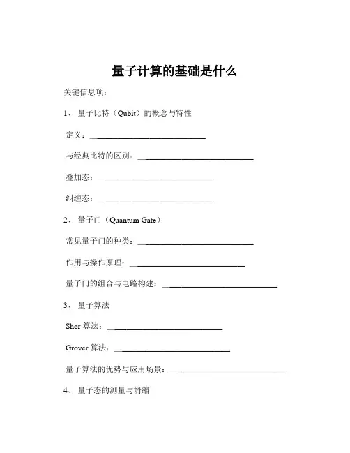 量子计算的基础是什么