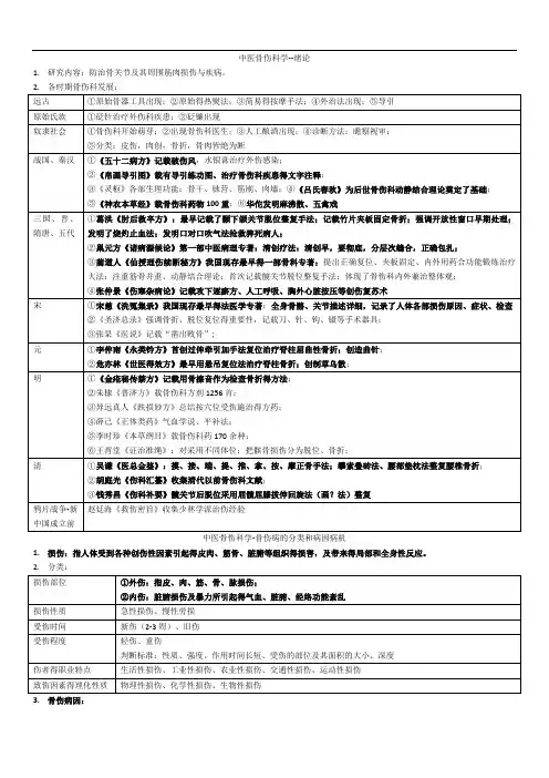 中医骨伤科学总结终极版