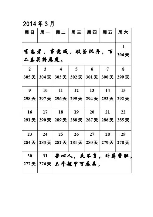 2015考研日历